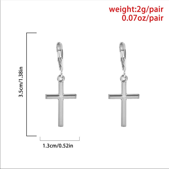 Mini Cross Pendant Earrings - Picture 6 of 7